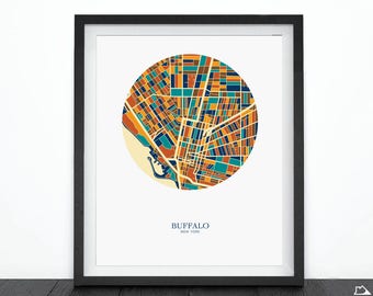 Buffalo, NY Abstract Map Printable | Digital Download