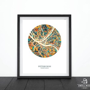 Pittsburgh, PA Abstract Illustration Map Print