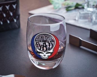 Grateful Dad Steal Your Face Whiskey Glass, Father's Day Gift, Grateful Dead