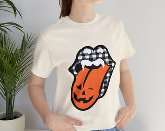 Rolling stones Halloween Lips | Trick or Treat | Bella+Canvas 3001 Jersey Short Sleeve Tee | Cute Halloween | Music Fans | FREE Shipping