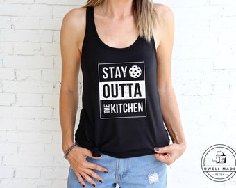 Pickleball Stay Outta The Kitchen Women's Ideal Racerback Tank | Next Level