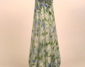 FENTON ART GLASS Green Aventurine Vasa Murrhina Tall Vase