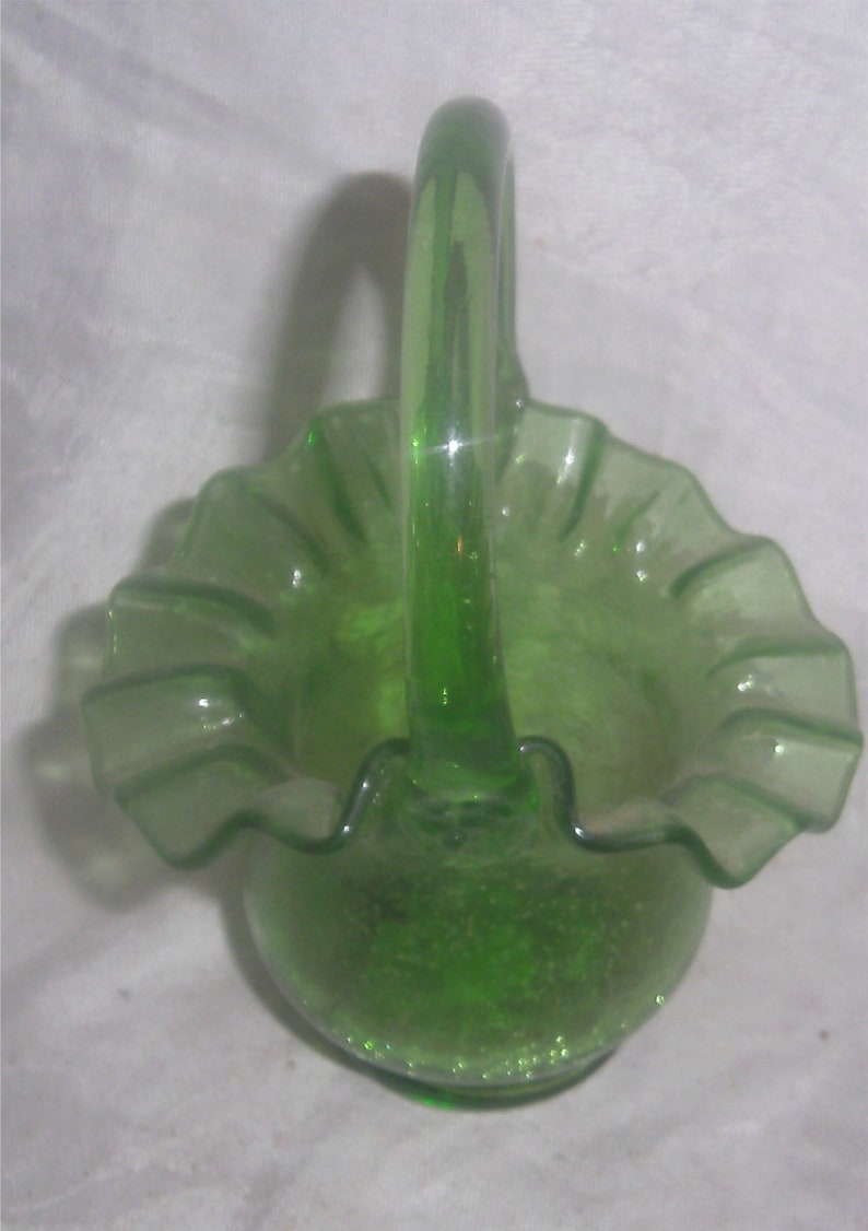 KANAWHA GLASS – Green Crackle Basket - dral.regionlima.gob.pe