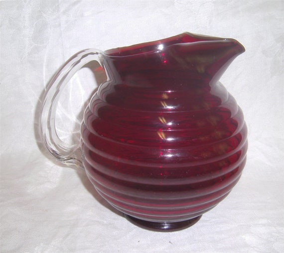 Ruby Pitcher LOUIE GLASS COMPANY Ruby Water Pitcher | Etsy