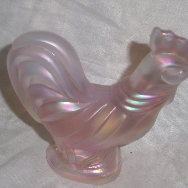 FENTON ART GLASS - Champagne Satin – Rooster Figural