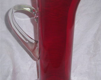 BLENKO GLASS - MCM – Ruby – 15” Ewer  Massive item.