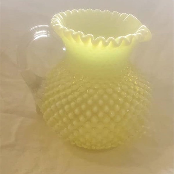 FENTON ART GLASS -  Topaz Opalescent Hobnail – 80 Oz. Jug
