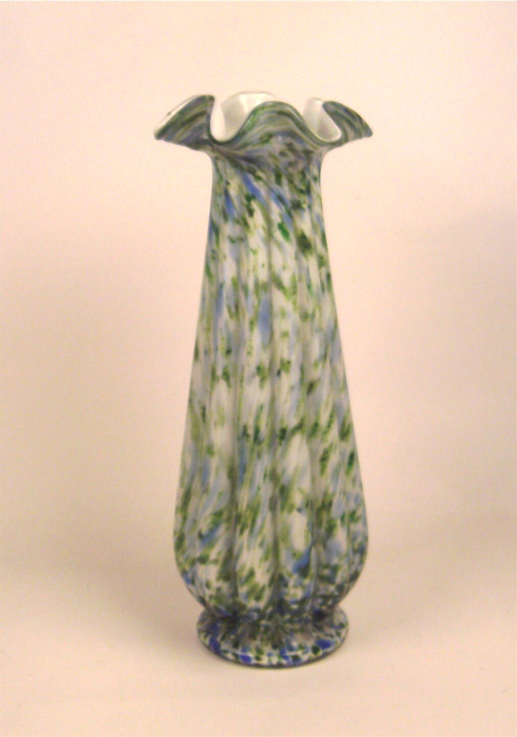 FENTON ART GLASS Green Aventurine Vasa Murrhina Tall Vase Etsy