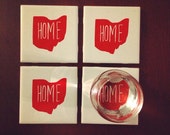 Home Ohio™ 4 Piece Coasters Set - Ohio Gift - Drinkware