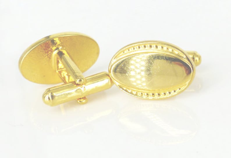 Free gift packaging Gatsby wedding perfection Vintage Edwardian inspired design set of oval cufflinks in a brillant gold finish