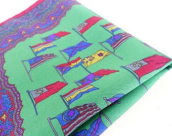 Nautical preppy authentic old school pocket square with sweet rolled hem. Made in Italy. Collector worthy. Packaged as a gift
