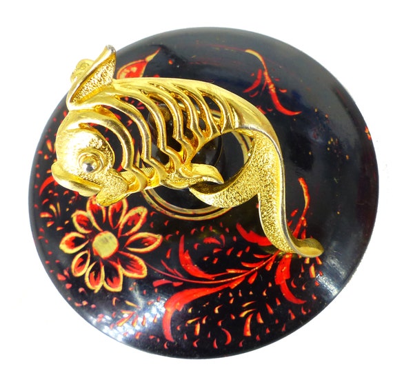 Sweet little koi fish in gold with open body desi… - image 5