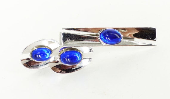 Cufflinks and matching tie bar Collector set vint… - image 5