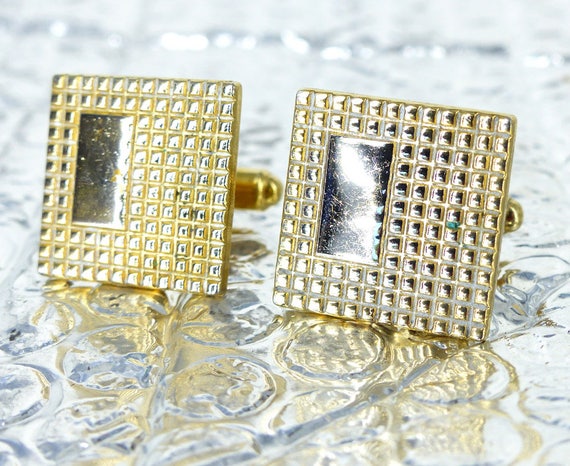 Classic vintage Speidel gold set of cuff links wi… - image 5