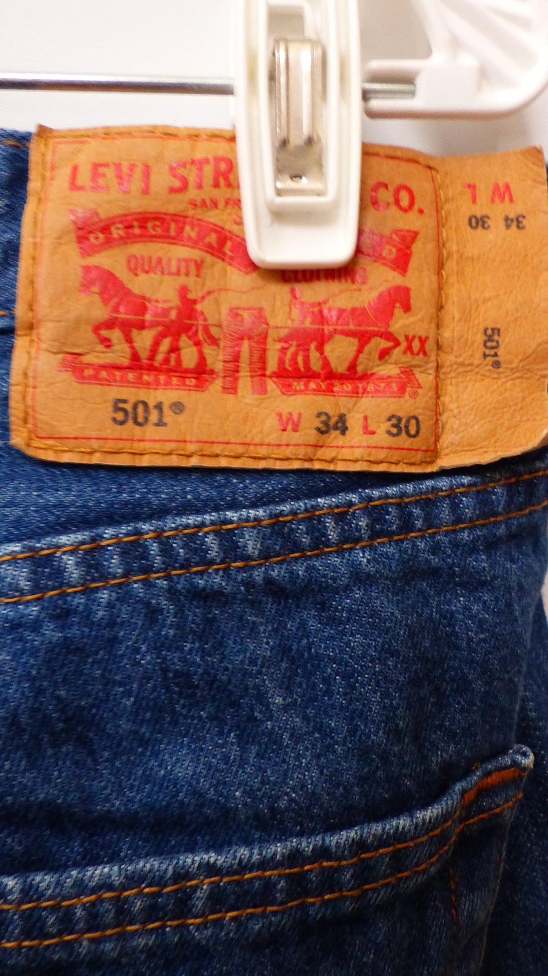 Rare Button Fly Red Tab Levi's 501 Denim Straight Leg Jeans. Silver Buttons and Copper Rivets. 100% Thick Med Blue Cotton. Size 34W 30L. - Etsy Rare Button Fly Red Tab Levi's 501 Denim Straight Leg Jeans. Silver Buttons and Copper Rivets. 100% Thick Med Blue Cotton. Size 34W 30L. - Etsy