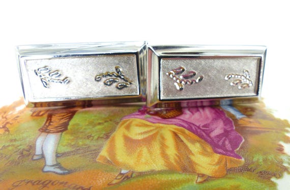 Beautiful pair of wedding cufflinks, cross hatch … - image 5