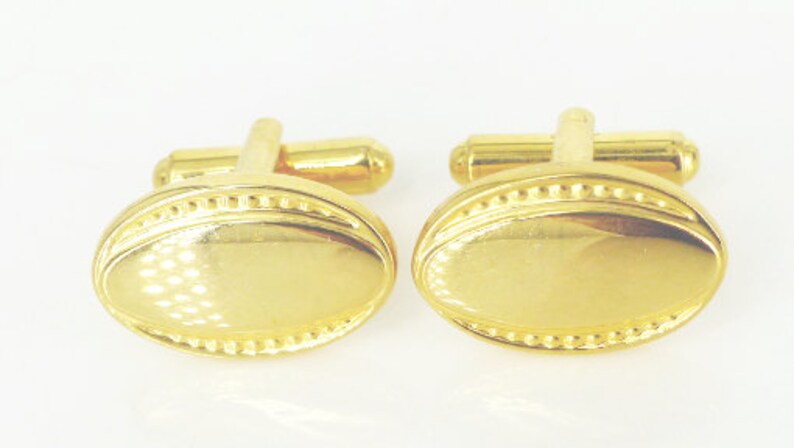 Free gift packaging Gatsby wedding perfection Vintage Edwardian inspired design set of oval cufflinks in a brillant gold finish