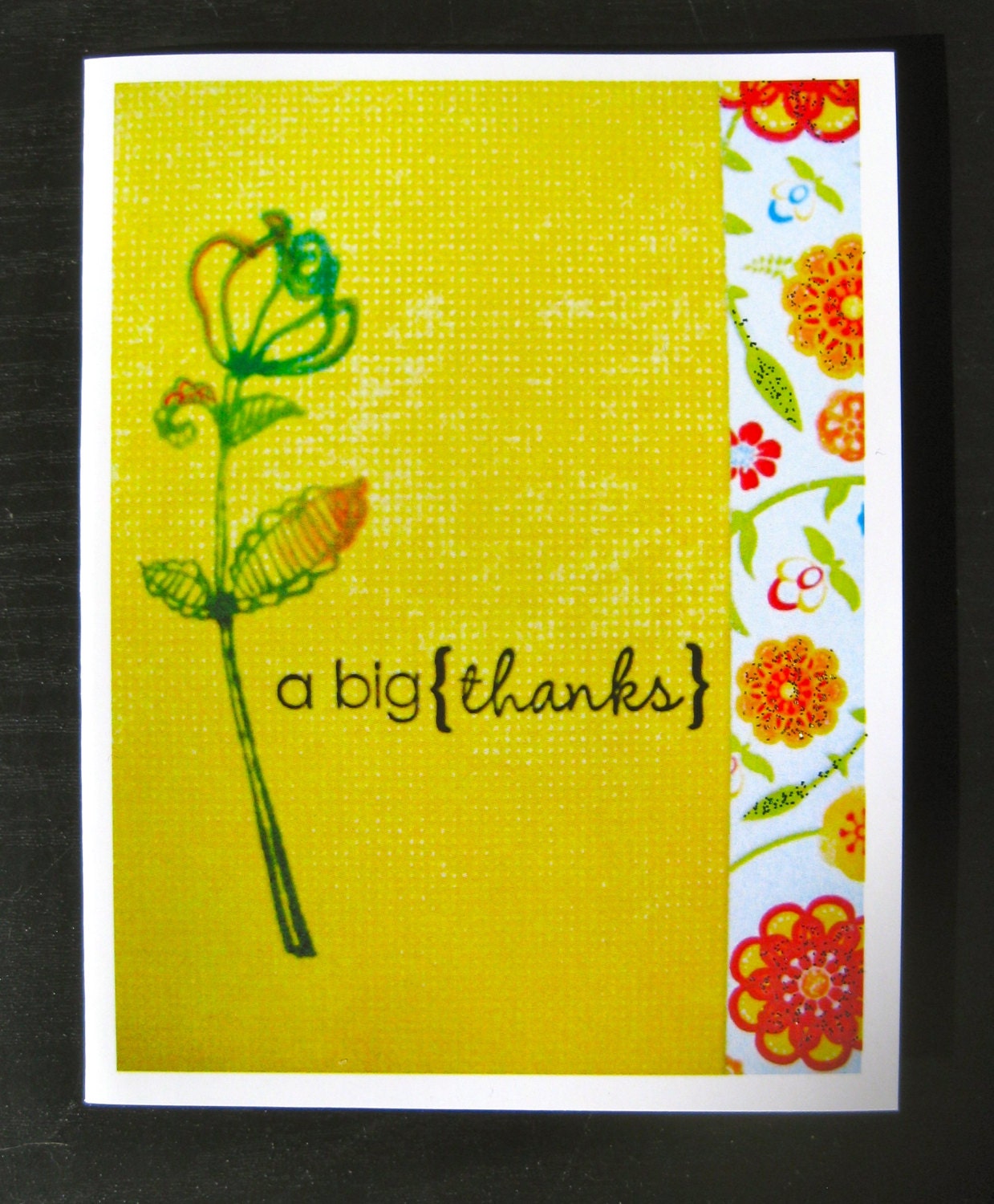Thank You Cards / A Big Thanks / Rose & Glitter Design set of - Etsy