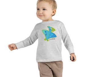 Pterodactyl Hanukkah Long Sleeve Toddler T-Shirt | Dreidels | Happy Hanukkah | Dino Lovers T-Shirt