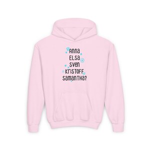 Frozen Anna and Elsa Kids Hoodie | Olaf and Sven | Snowflakes| Samantha? | Unisex Kids Sweatshirt