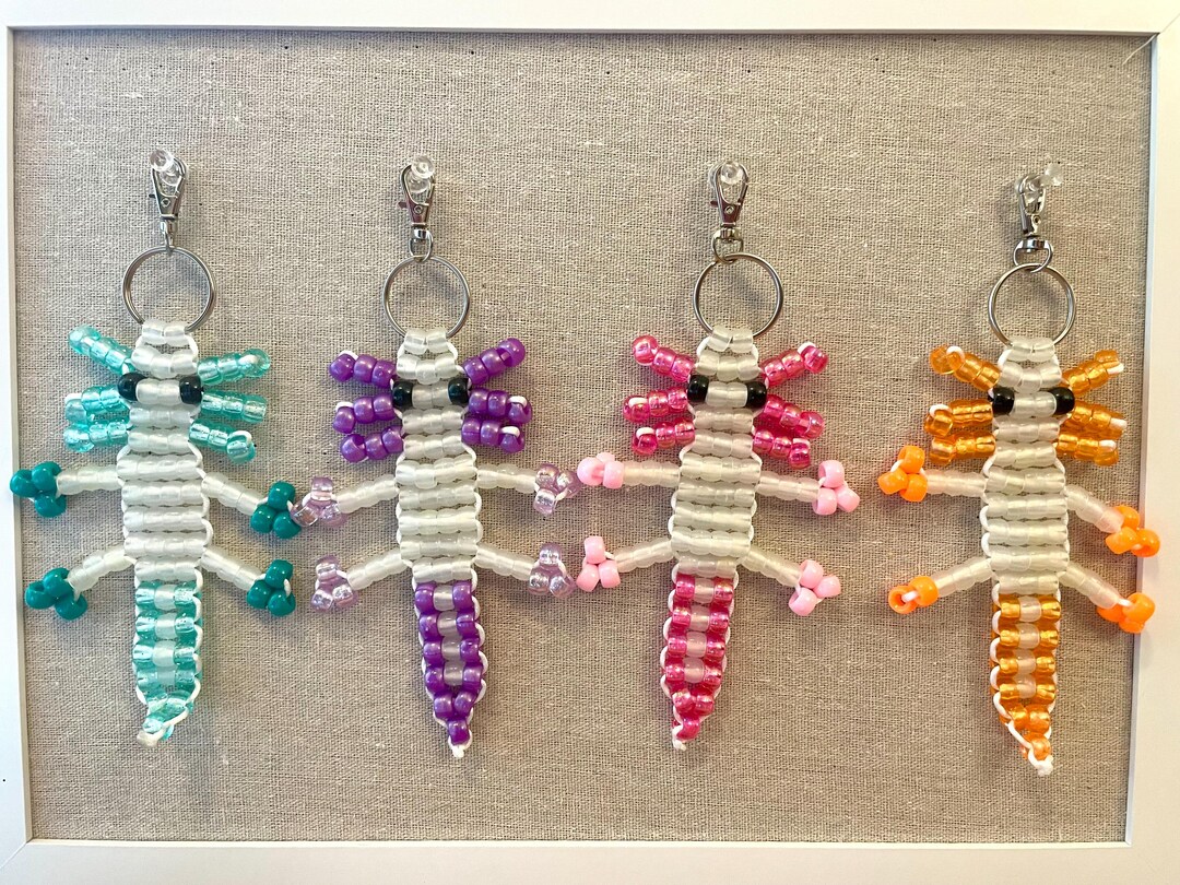 Beaded Axolotl Keychains | Color Changing | Glow in the Dark | Colorful ...
