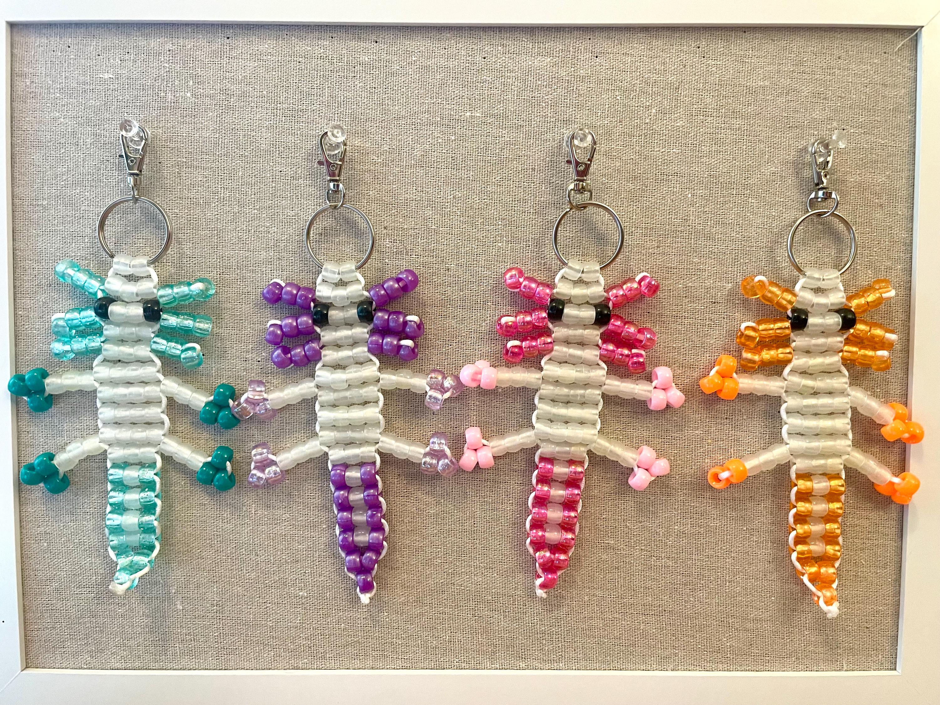 Beaded Axolotl Keychains | Color Changing | Glow in the Dark | Colorful ...