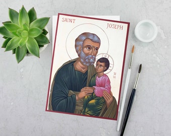 St. Joseph Icon: Giclee Print, Catholic Christian art, 11x15 inches, 8x10 inches, 5x7 Inches.