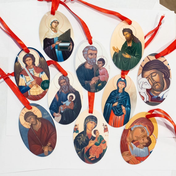 Set of 10 Icon Christmas Ornaments