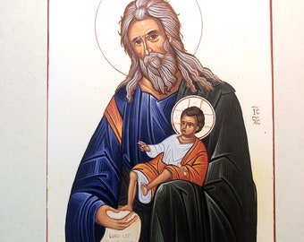 St. Simeon Icon: Giclee Print, Catholic Christian art, 11x15 inches, 5x7 Inches.