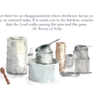 Pots and Pans with &quot;Let there be no disappointment&quot;: Giclee Print
