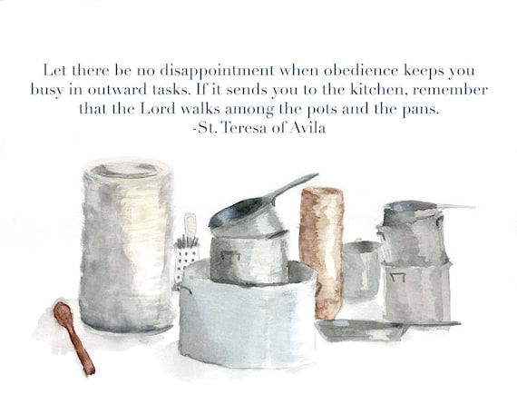 Pots and Pans with "Let there be no disappointment": Giclee Print