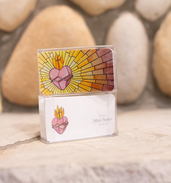 Sacred Heart Mini Notes, Set of 50