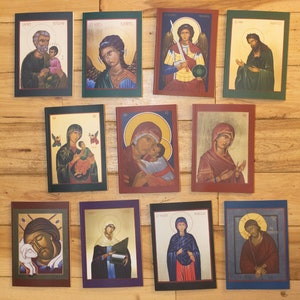 Icon Saint Journals, Magdalene, Cecilia, Simeon, Michael, Gabriel, Good Shepherd, Jesus, Mary, OLPH, Bible Journal, JPII, A5 Lined Notebook