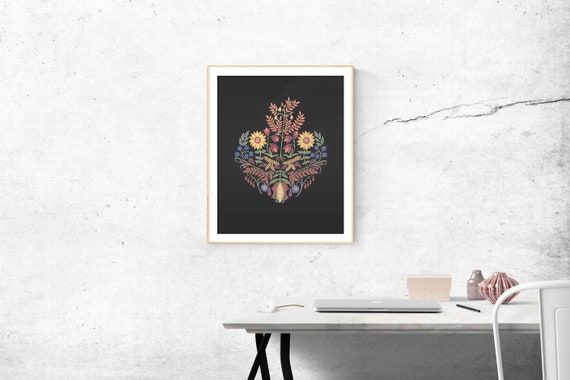 Folk Art Sacred Heart of Jesus- Giclee Print