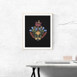 Folk Art Chaste Heart of Joseph- Giclee Print, Modern Catholic Home Decor