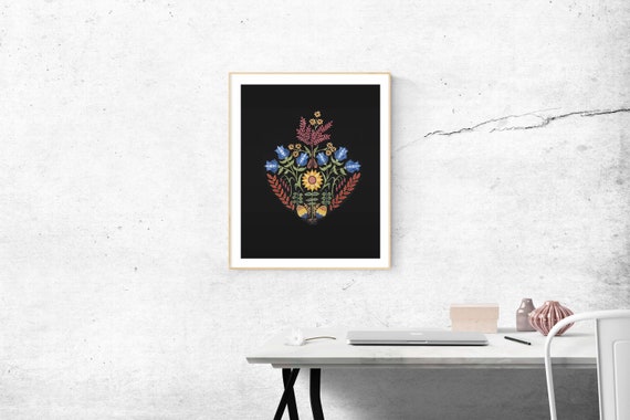 Folk Art Chaste Heart of Joseph- Giclee Print, Modern Catholic Home Decor