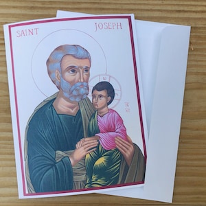 Wenskaart Sint-Jozefpictogram, katholiek sacrament, notitiekaart gelegenheid