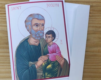 Saint Joseph Icon Greeting Card, Catholic Sacrament, Occassion Note Card