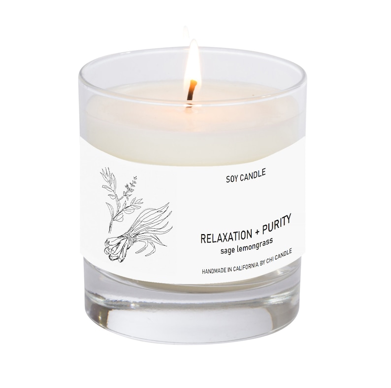 Relaxation Purity Soy Candle. Soy Candle Sage & Lemongrass.8 Etsy