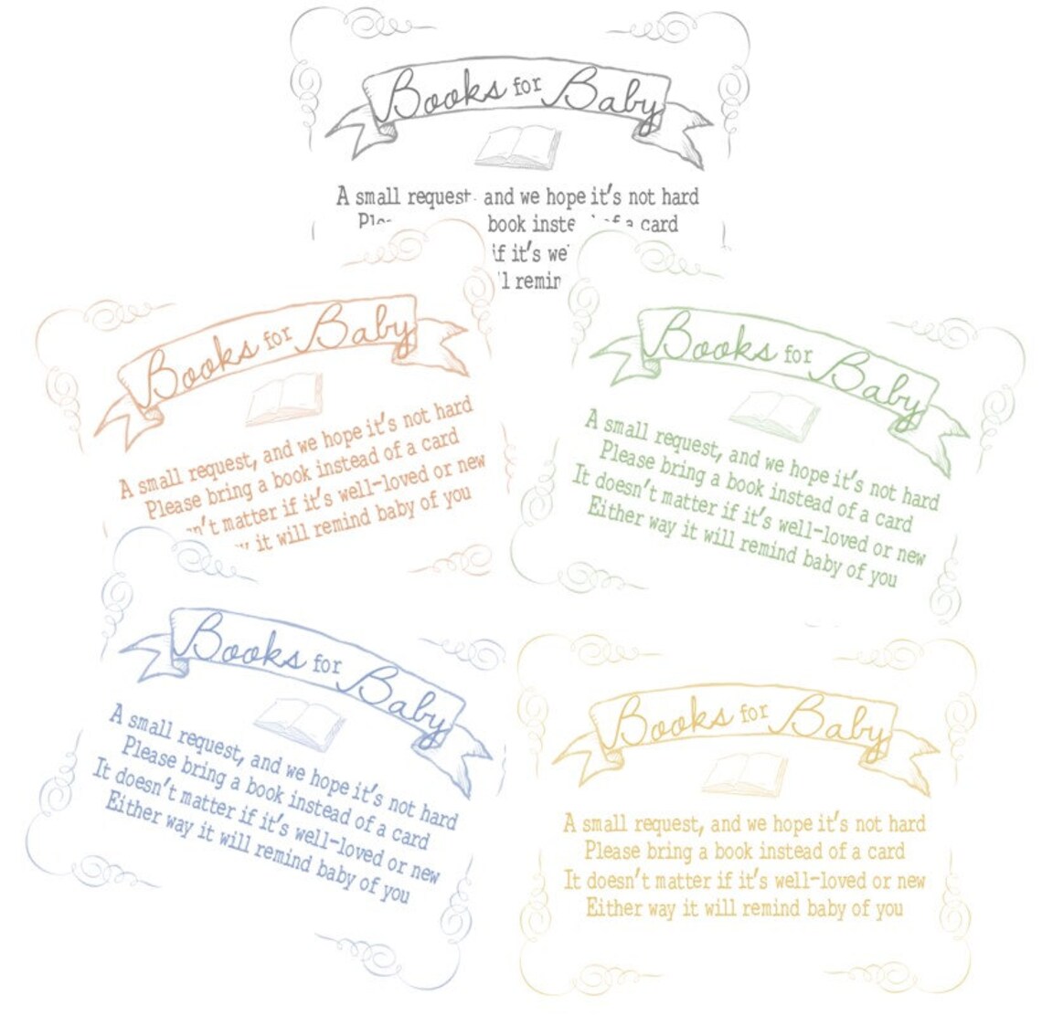 Baby Shower Book Request - Instant Download - Book for Baby Shower ...