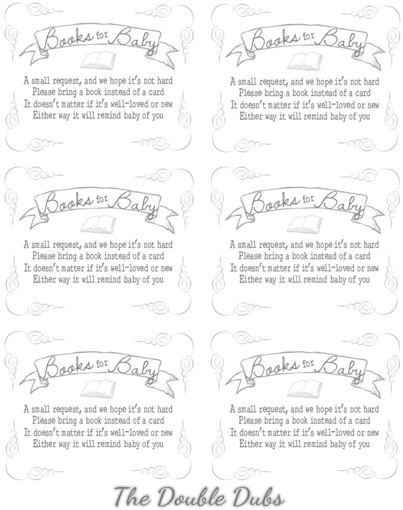 Baby Shower Book Request Instant Download Book for Baby Etsy