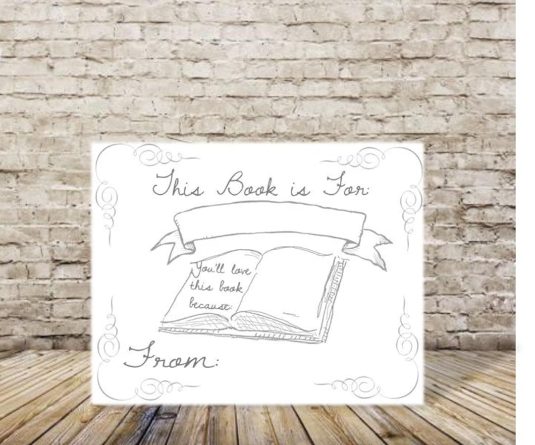 Baby Shower Book Plate - Instant Download - Print at Home - Book for ...