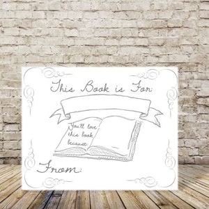 Baby Shower Book Plate - Instant Download - Print at Home - Book For Baby Shower - Build Baby&#39;s Library - Book Plate Sticker - Printable