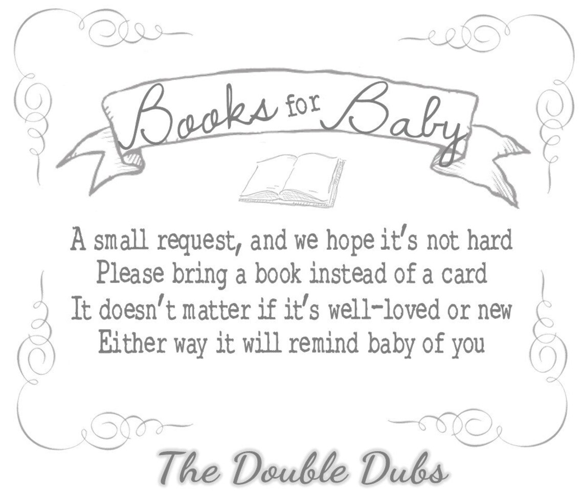 Baby Shower Book Request Instant Download Book for Baby Etsy