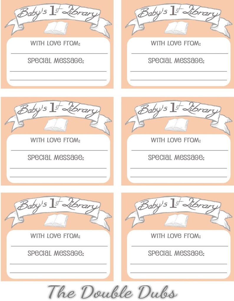 Book Plate - Instant Download - Print at Home - Baby Shower Book Plate ...