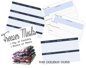 Freezer Meal Prep Guide - Batch Cooking - Recipe Cards - Grocery Shopping List - Freezer Meal Recipes - Digital Download - Printable Recipes