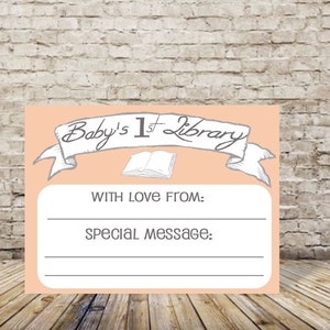 Book Plate - Instant Download - Print at Home - Baby Shower Book Plate - Book For Baby Shower - Build Baby&#39;s Library - Book Plate Sticker