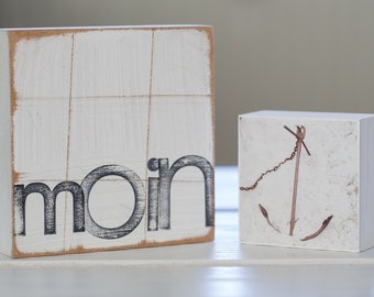 Text Art on the Wall "Moin" and mini "anchor"