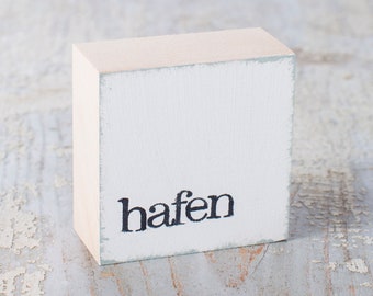 Mini-Textplatte "hafen"