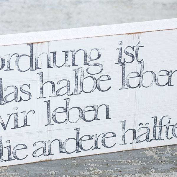 15x25cm Textplatte "Ordnung"